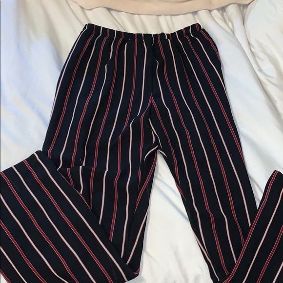 Brandy Melville Pants - BRANDY MELVILLE striped red and white striped pant